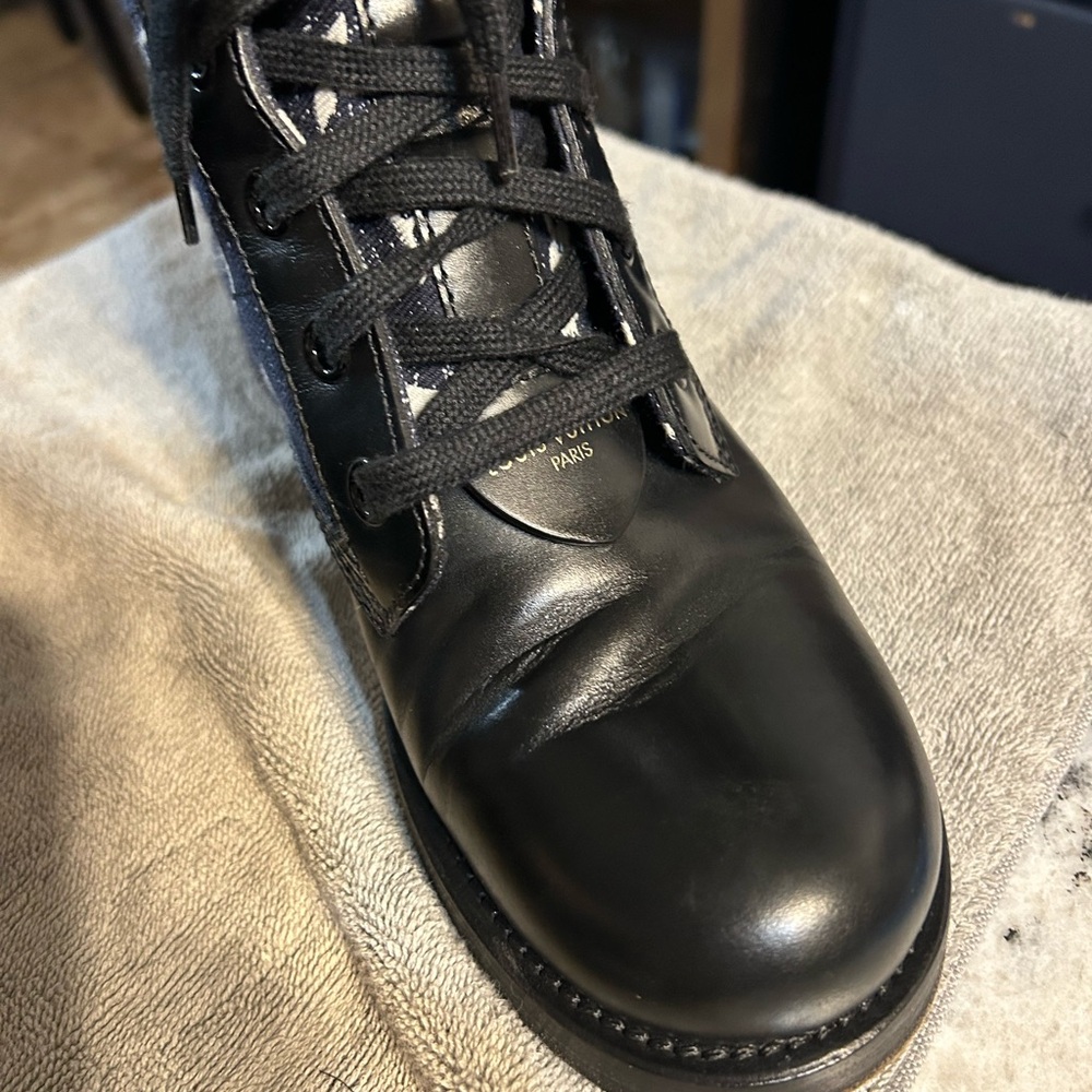Louis Vuitton Blue  and Black Ranger Combat Boots - Picture 12 of 14